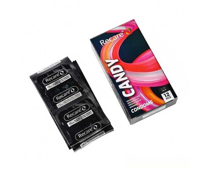 Презервативи Holographic Recare Delay Candy Condoms 12 шт, пролонгувальний ефект, цукерковий аромат