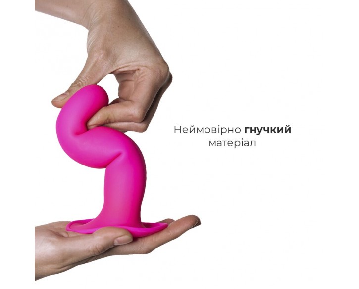 Дилдо з присоскою Adrien Lastic Hitsens 4 Pink, відмінно для страпона, діаметр 3,7см, довжина 17,8см