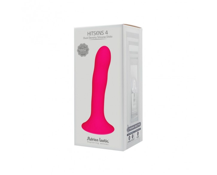 Дилдо з присоскою Adrien Lastic Hitsens 4 Pink, відмінно для страпона, діаметр 3,7см, довжина 17,8см