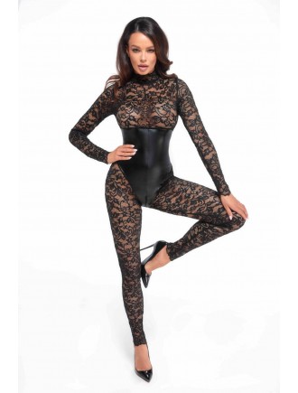 Комбінезон Noir Handmade F299 Enigma lace catsuit with underbust bodice - XL