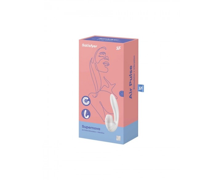 Вакуумний вібратор Satisfyer Supernova White, 2 положення ствола