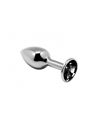 Металева анальна пробка з кристалом Alive Mini Metal Butt Plug Black S