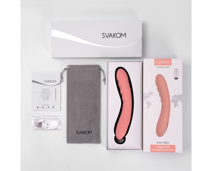 Смарт-вібратор з пульсацією Svakom Ava Neo Peach Pink, 15 режимів роботи, водонепроникний