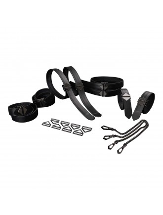 Набір із 8 ременів для зв'язування LOCKINK 8-Bondage-Straps Restraint Set - Black