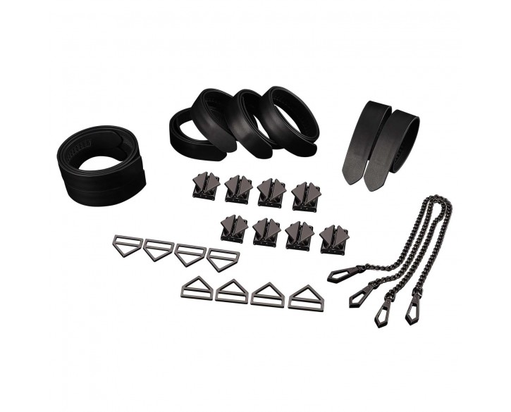 Набір із 8 ременів для зв'язування LOCKINK 8-Bondage-Straps Restraint Set - Black