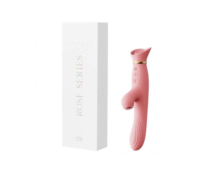 Вібратор з підігрівом та вакуумною стимуляцією клітора Zalo - ROSE Vibrator Strawberry Pink