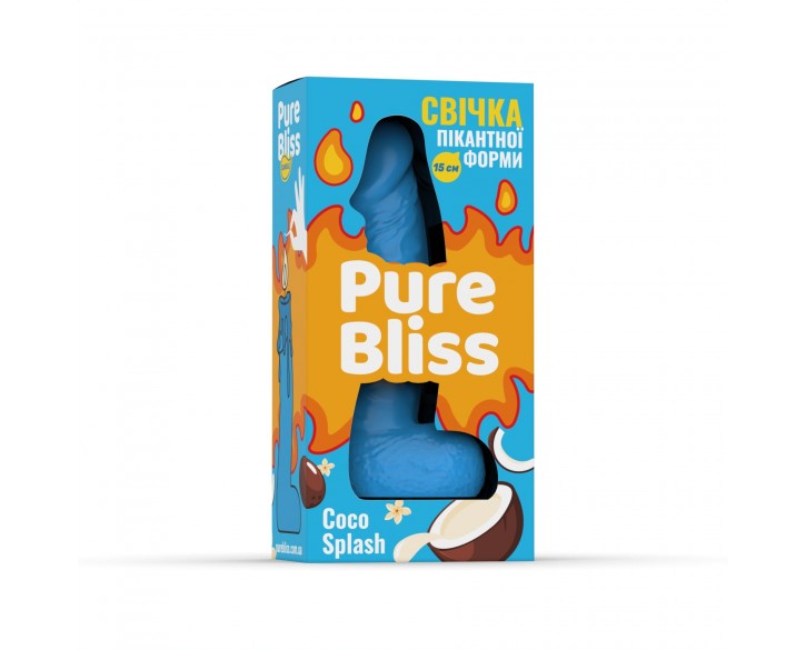 Ароматна свічка пікантної форми Pure Bliss Blue Coco Splash (Кокосове молоко) 15 см