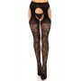 Панчохи Leg Avenue Eyelet lace suspender hose Black One Size