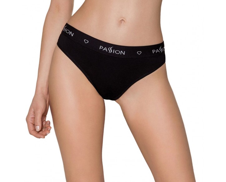 Трусики-сліпи з бавовни з еластаном Passion PS004 PANTIES black, size M