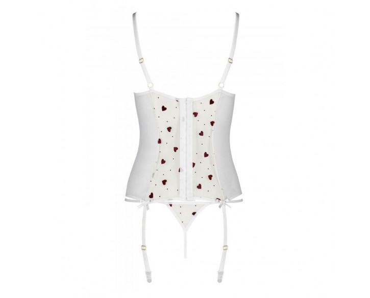 Корсет з підв'язками + стрінги LOVELIA CORSET white XXL/XXXL - Passion