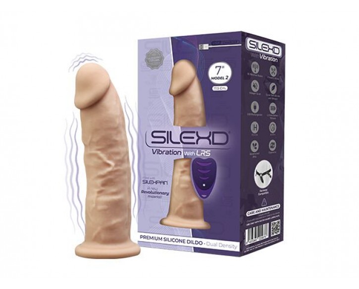 Фалоімітатор з вібрацією SilexD Henry Vibro Flesh (MODEL 2 size 7in) + LRS, діаметр 4,4 см