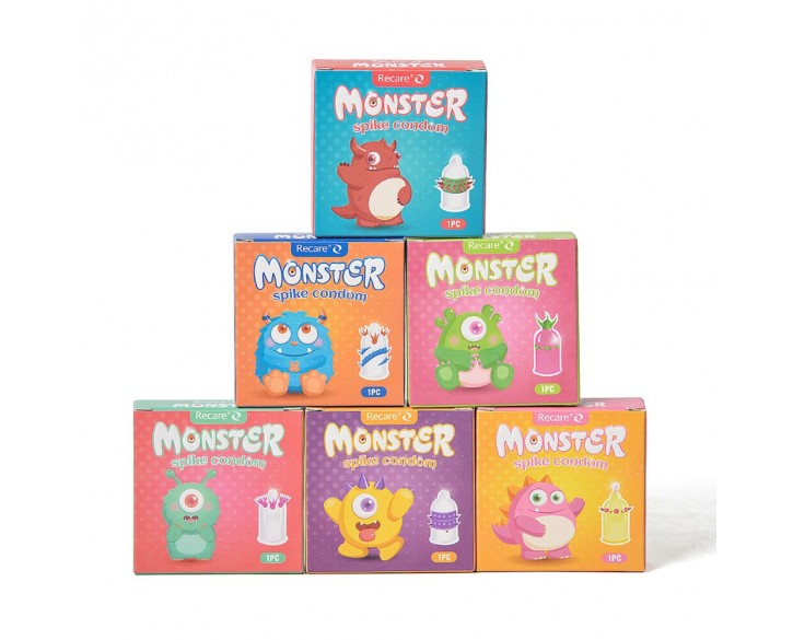 Насадка на член Recare Red Monster Spike Condom (презерватив з рядами шипів)