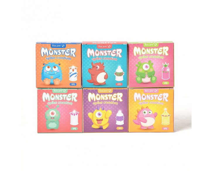 Насадка на член Recare Red Monster Spike Condom (презерватив з рядами шипів)