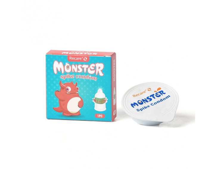 Насадка на член Recare Red Monster Spike Condom (презерватив з рядами шипів)