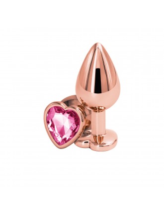 Анальна пробка NS Novelties Rear Assets - Rose Gold Heart - Medium - Pink