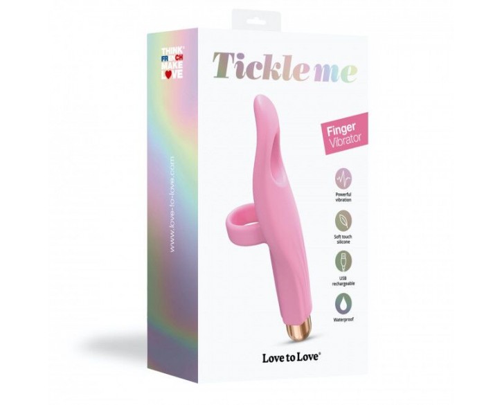 Вібратор на палець Love To Love Tickle me - BABY PINK перезаряджається, 3 варіанти використання