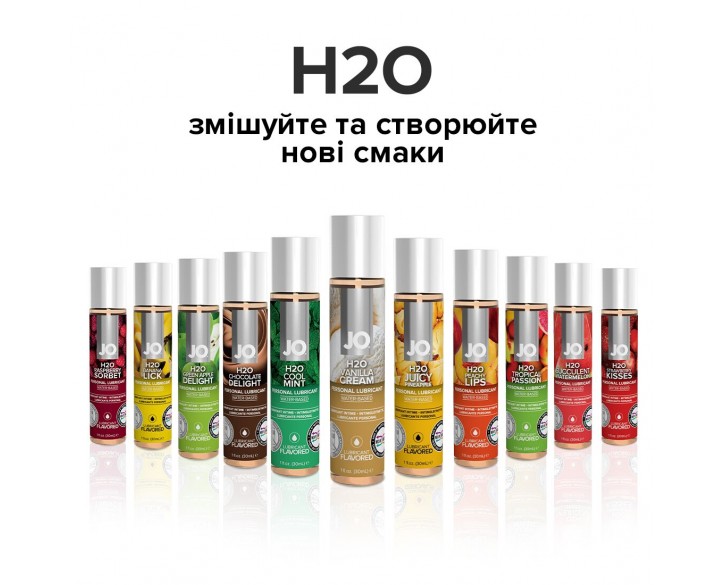 Змазка на водній основі System JO H2O — Vanilla Cream (30 мл) без цукру, рослинний гліцерин