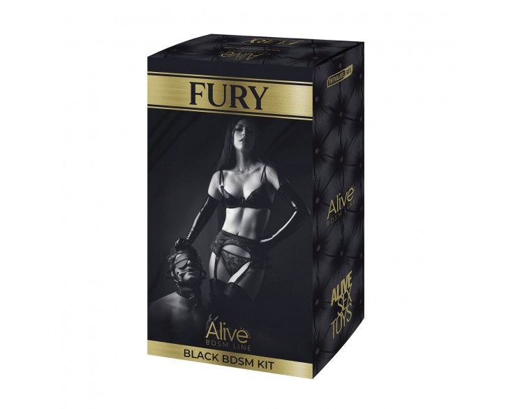 Набір для BDSM Alive FURY Black BDSM Kit, 10 предметів