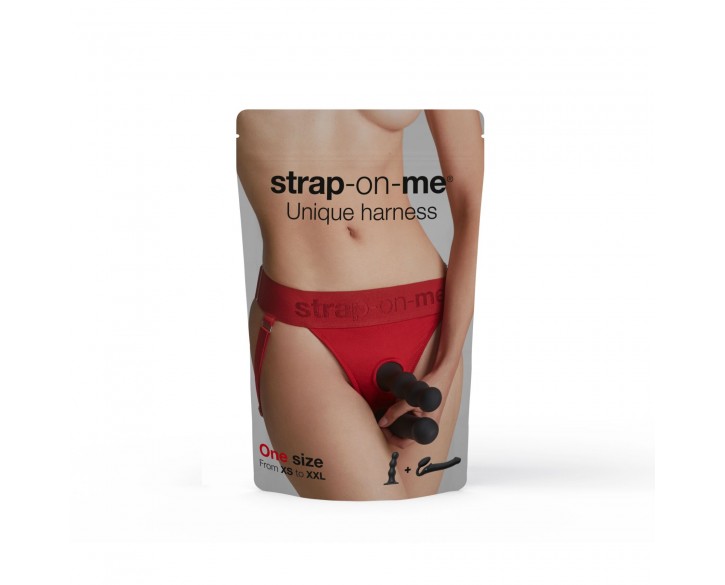 Трусики для страпона Strap-On-Me HARNAIS LINGERIE UNIQUE - One Size - RED