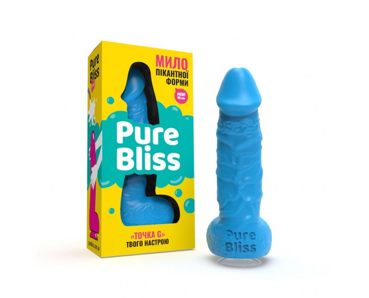 Крафтове мило-член із присоскою Pure Bliss MINI Blue, натуральне