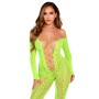 Бодістокінг Leg Avenue Crotchless Footless Lingerie Bodystocking One Size Neon Green