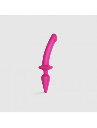 Анальна пробка з дилдо 2в1 Strap-On-Me SWITCH PLUG-IN DILDO Fuchsia L, діаметр 4,5/3,4 см