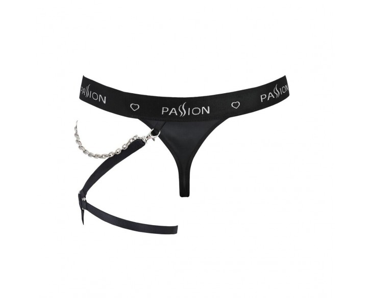 Чоловічі трусики танга з підв’язкою Passion 058 Thong Bill XXL/XXXL Black