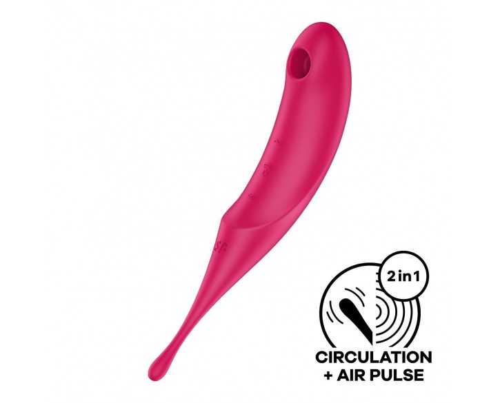 Вібратор для клітора з вакуумною стимуляцією Satisfyer Twirling Pro Red