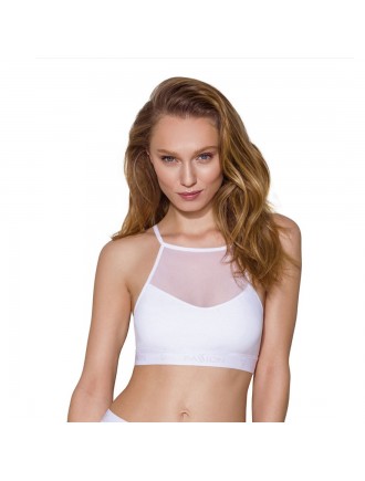 Спортивний топ з прозорою вставкою Passion PS006 TOP white, size XL