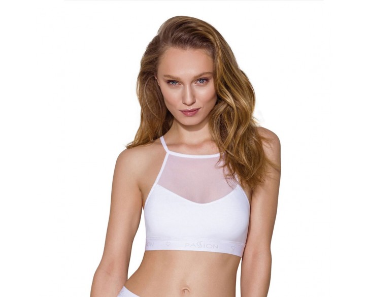 Спортивний топ з прозорою вставкою Passion PS006 TOP white, size XL