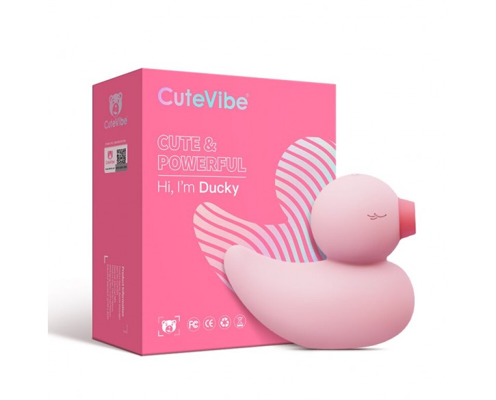 Вакуумний вібратор-качечка CuteVibe Ducky Pink