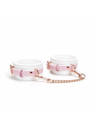 Наручники Liebe Seele White & Pink Fairy Goat Leather Hand Cuffs