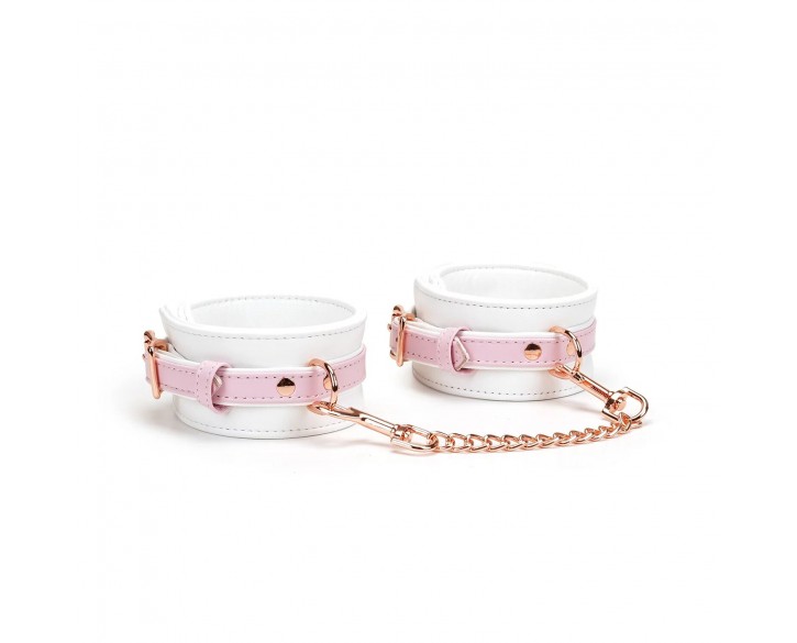 Наручники Liebe Seele White & Pink Fairy Goat Leather Hand Cuffs