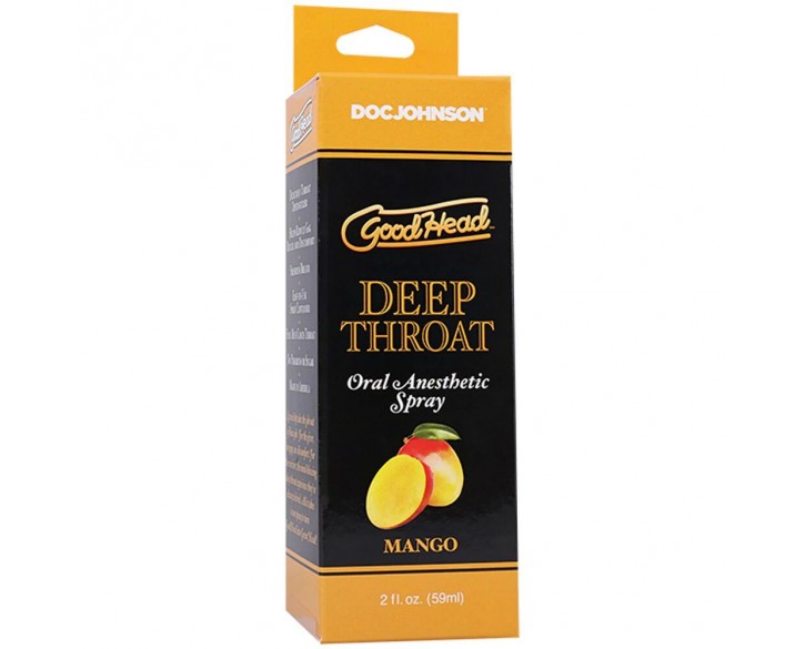 Спрей для мінету Doc Johnson GoodHead DeepThroat Spray - Mango 59 мл для глибокого мінету