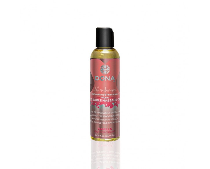 Масажна олія DONA Kissable Massage Oil Vanilla Buttercream (110 мл) можна для оральних пестощів