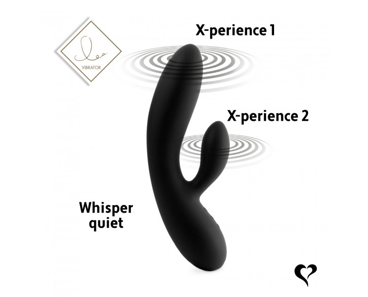 Гнучкий вібратор кролик з двома моторами FeelzToys Lea Rabbit Vibrator Black