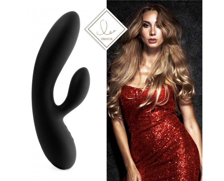 Гнучкий вібратор кролик з двома моторами FeelzToys Lea Rabbit Vibrator Black