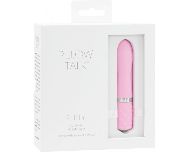 Розкішний вібратор PILLOW TALK - Flirty Pink з кристалом Сваровські, гнучка голівка