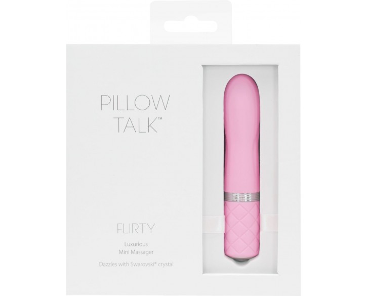 Розкішний вібратор PILLOW TALK - Flirty Pink з кристалом Сваровські, гнучка голівка