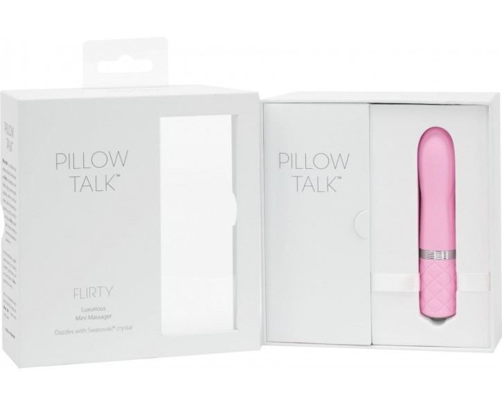 Розкішний вібратор PILLOW TALK - Flirty Pink з кристалом Сваровські, гнучка голівка