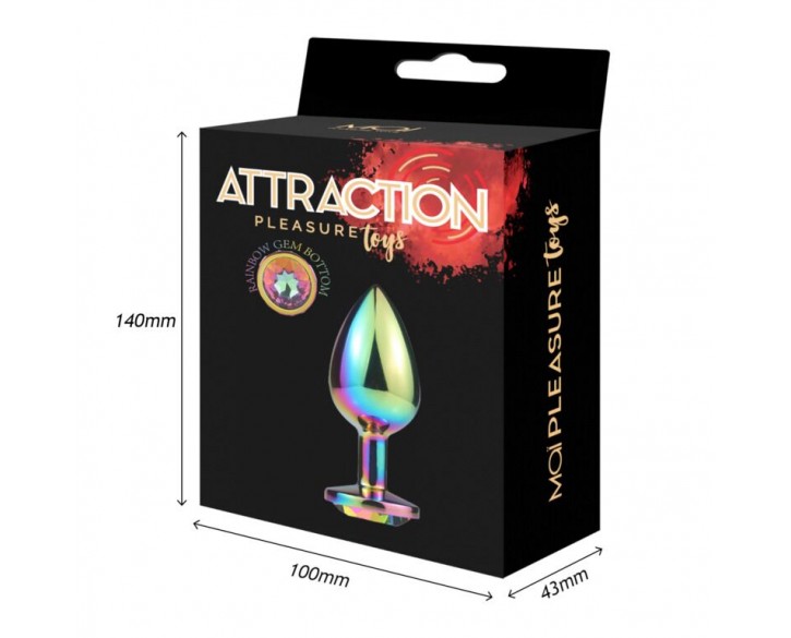 Металева анальна пробка MAI Attraction Toys №74 Rainbow