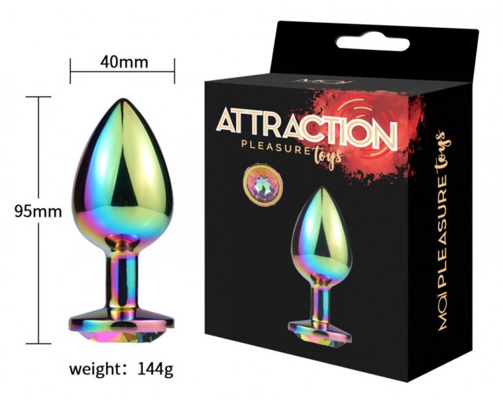 Металева анальна пробка MAI Attraction Toys №74 Rainbow