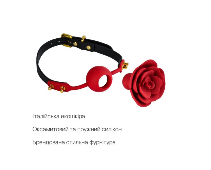 Розкішний кляп у вигляді троянди Zalo - Rose Ball Gag, подвійне використання