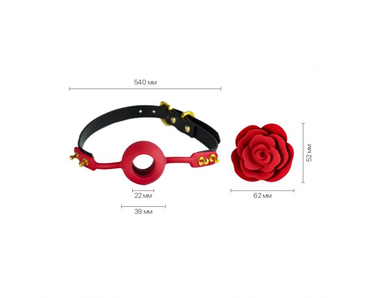 Розкішний кляп у вигляді троянди Zalo - Rose Ball Gag, подвійне використання