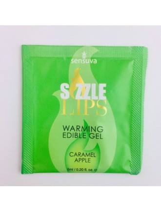 Пробник масажного гелю Sensuva - Sizzle Lips Caramel Apple (6 мл)