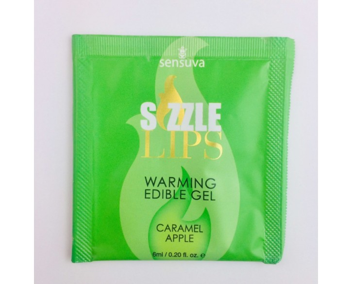 Пробник масажного гелю Sensuva - Sizzle Lips Caramel Apple (6 мл)