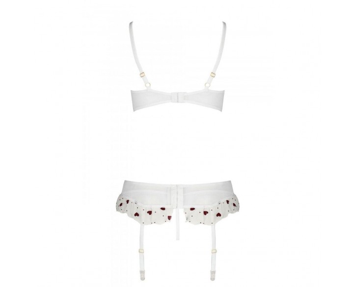 Сексуальний комплект з поясом для панчіх LOVELIA SET white L/XL - Passion