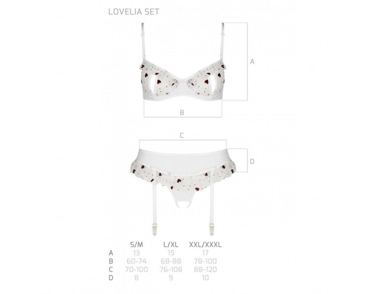 Сексуальний комплект з поясом для панчіх LOVELIA SET white L/XL - Passion