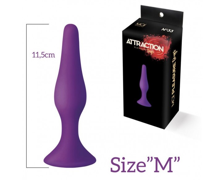 Анальна пробка з присоскою MAI Attraction Toys №33 Black, довжина 11,5cм, діаметр 3см