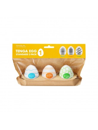 Набір мастурбаторів-яєць Tenga Egg Standard 3 Pack 1 (Wavy, Starry, Cubic)
